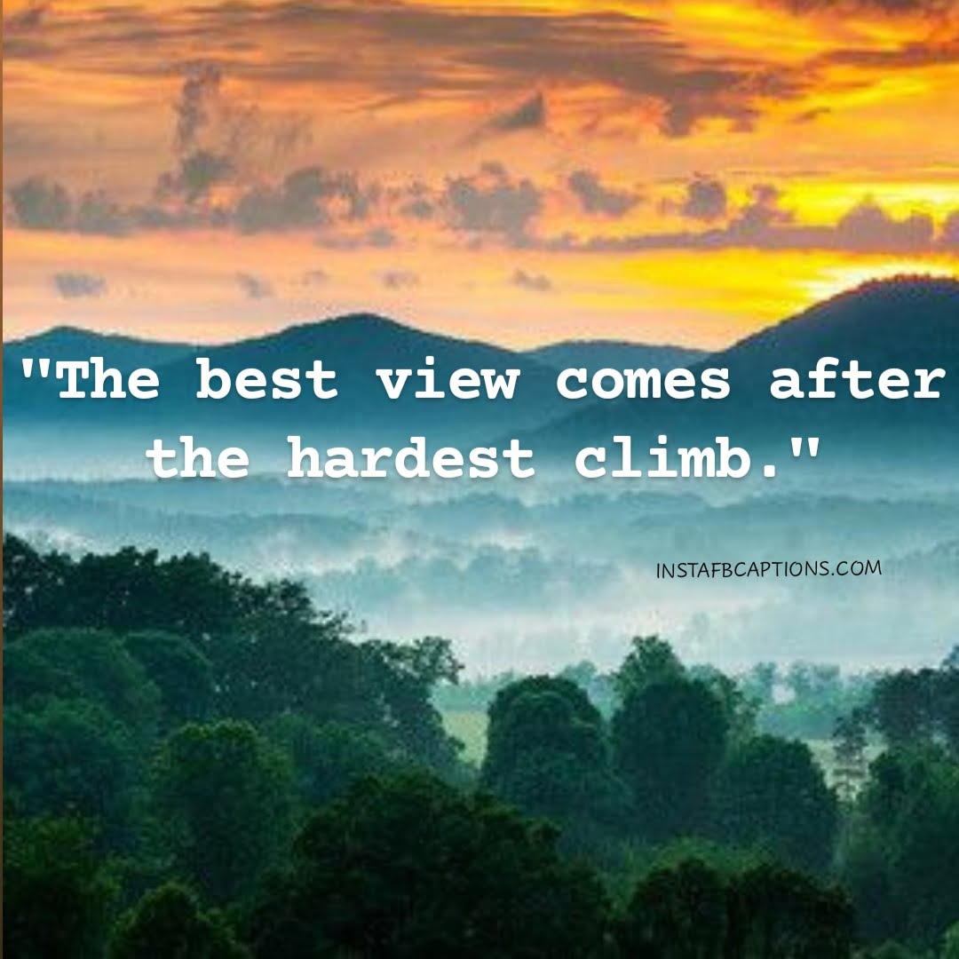 The best view comes after the hardest climb.  - Inspirational Mountain Captions - [Best] Hills Captions For Mountain Lovers In 2023