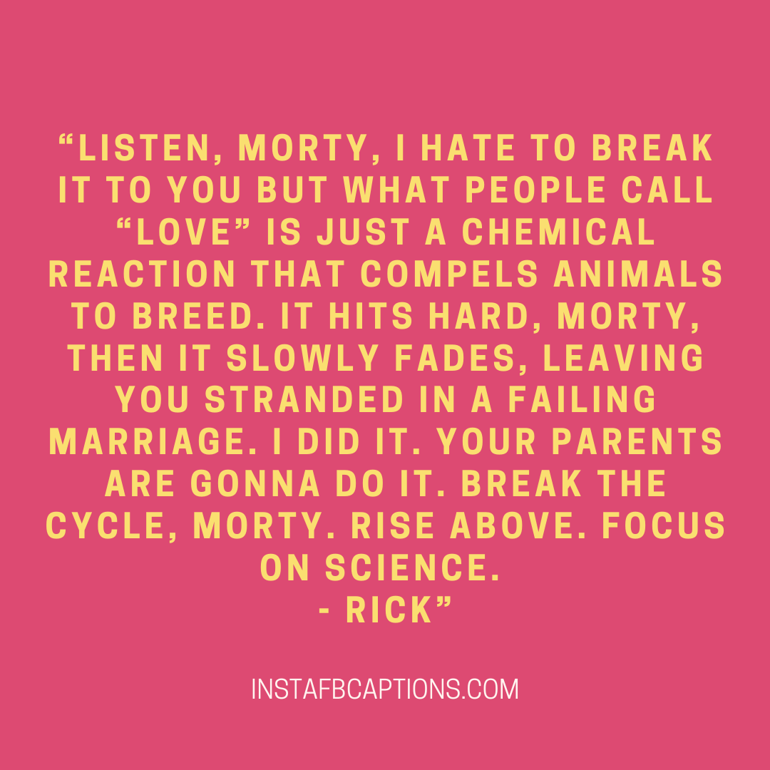 Rick And Morty Quotes On Love  - Rick and Morty Quotes on love - Rick and Morty Quotes for Life and Tinder in 2022