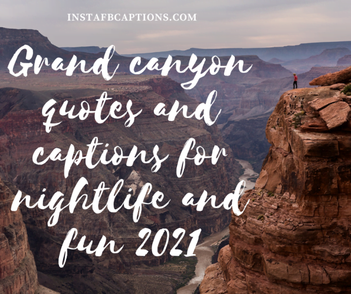 Grand Canyon Captions And Quotes For Nightlife And Fun 2021